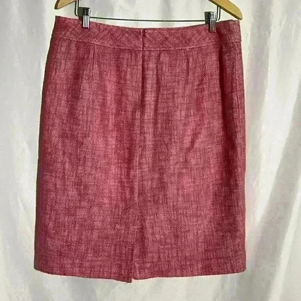 Talbots Women's Pink‎ Linen Blend Lined Pencil Skirt Size 14 - Picture 5 of 8
